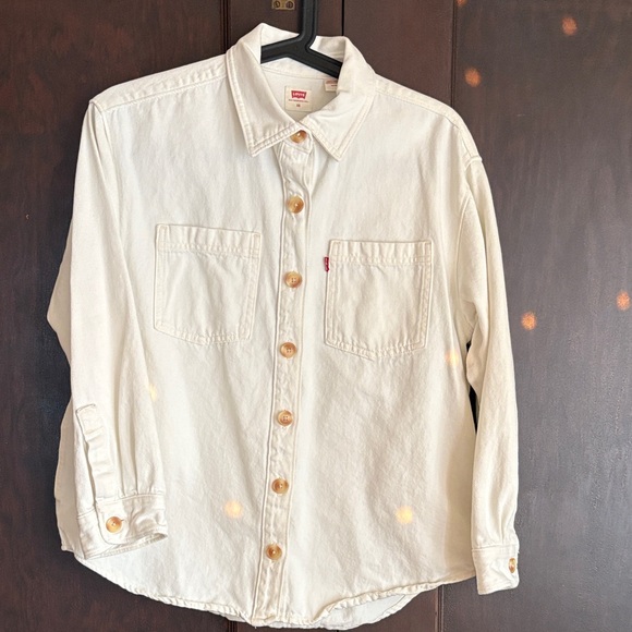 Levi's Men's Off-White Casual Button-Down Shirt - Picture 1 of 4